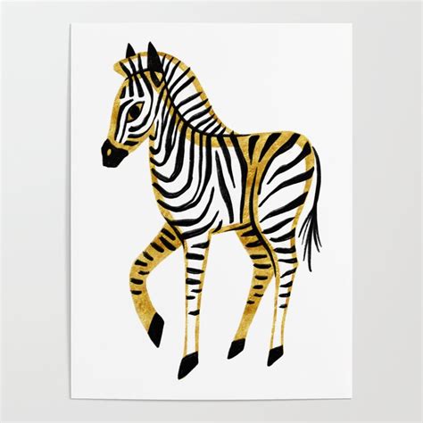 Gold Zebra Poster By Van Huynh Society6