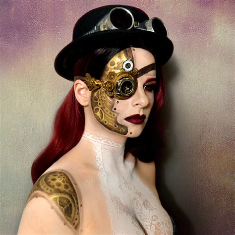 Sexy Steampunk Girl Bodypaint Airbrush Makeup Character Hot Sex Picture