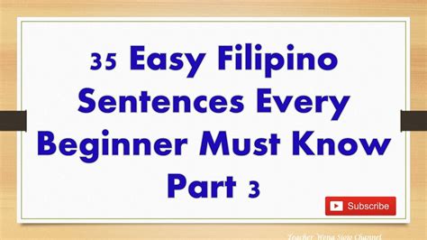 35 Everyday Filipino Sentences Every Beginner Must Know Part 3 Learn