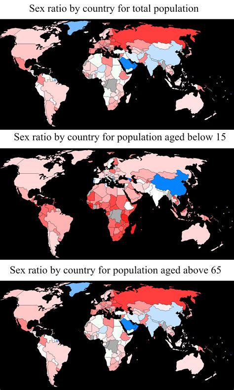 Sex Ratio By Country 1800x3000 Mapporn