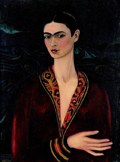 Frida Kahlo Self Portrait Wearing A Velvet Dress 1926 Frida E Diego