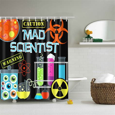 Mad Scientist Shower Curtain Nerdy Chemistry Bathroom Decor Gojeek