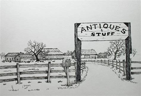 Antiques And Stuff Drawing By Jack G Brauer Pixels