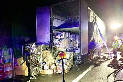 Dramatic A1 Lorry Fire Pictures Show Huge Aftermath Near Leeming Yorkshirelive