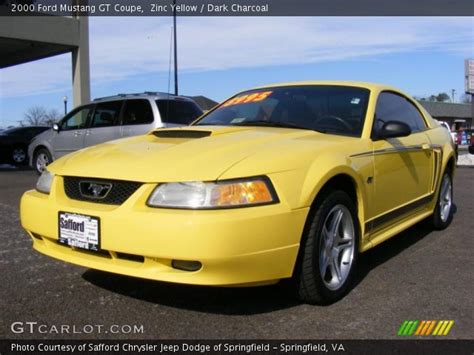Zinc Yellow 2000 Ford Mustang Gt Coupe Dark Charcoal Interior