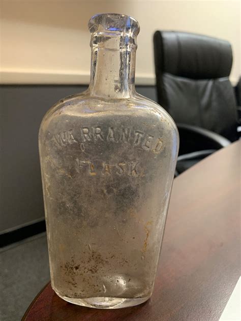 Vintage Warranted Flask Antique Clear Glass Bottle 825 X 35 Esale