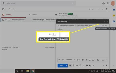 Does anyone know how many recipients i can have in the bcc (blind carbon copy) section of an email message? How to Send Email to Undisclosed Recipients From Gmail