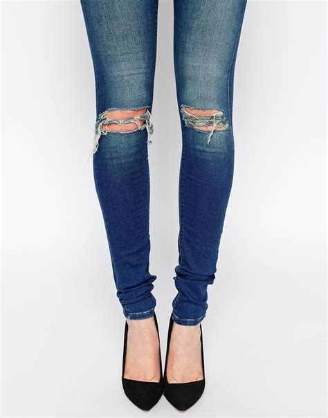 Asos Tall Ridley High Waist Ultra Skinny Jeans In Monroe Wash With