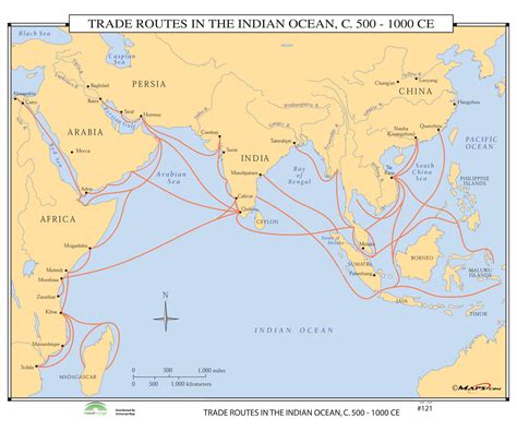 121 Trade Routes In The Indian Ocean 500 1000 Ce The Map Shop