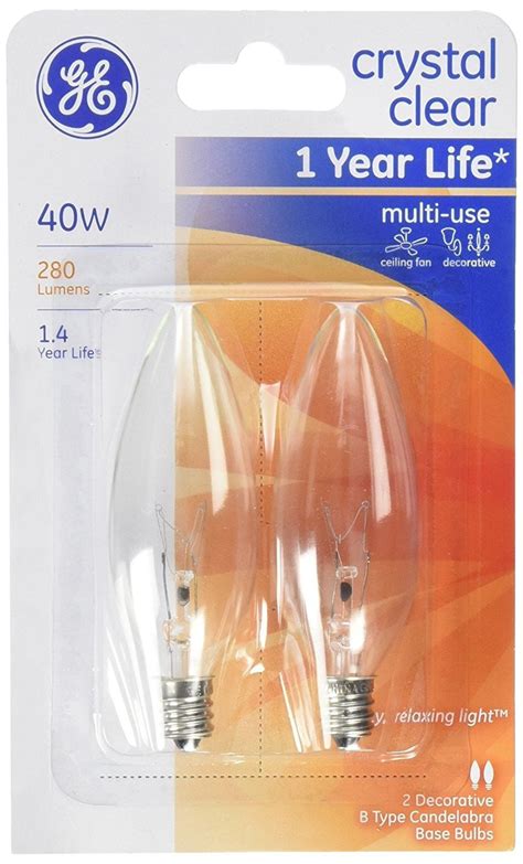 Ge 40w 120 Volt 2500k Light Bulb Pack Of 2