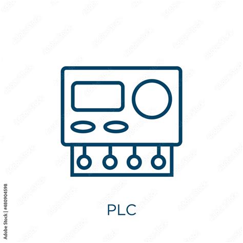 Plc Icon Thin Linear Plc Automation System Outline Icon Isolated On