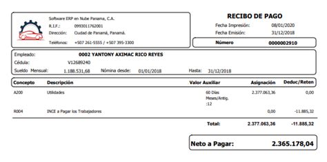 Formato De Recibo Nómina Digital Gncys 2021 Pago Nomina Excel 2018 Bs 8