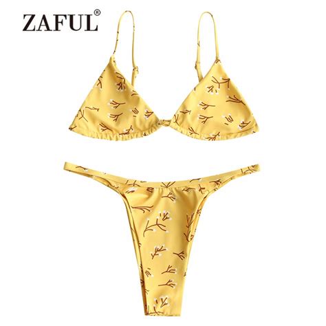 Buy Zaful Bikini Bralette Tree Branch Bra With High