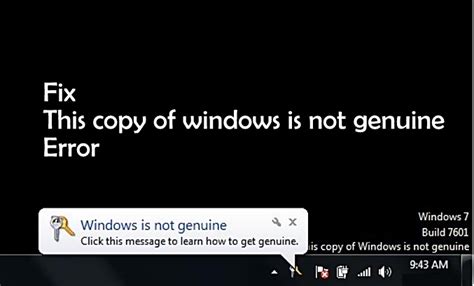 Fix This Copy Of Windows Is Not Genuine Error Axeenow