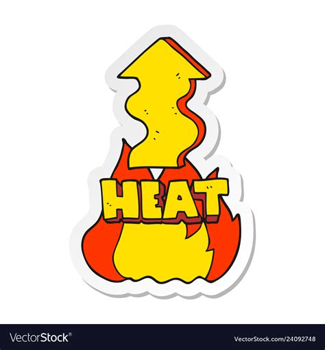 Sticker Of A Cartoon Heat Rising Royalty Free Vector Image