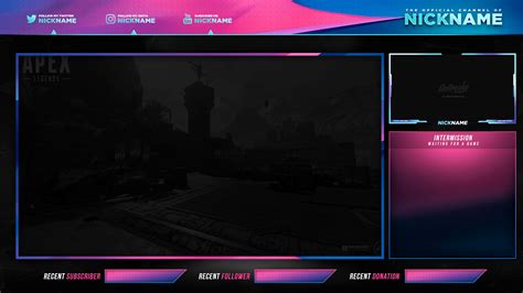 Stream Overlay Blue And Pink Free Psd Zonic Design Download