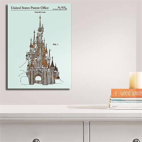 Walt Disney Cinderellas Castle Patent Wood Sign Etsy