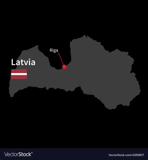 Detailed Map Latvia And Capital City Riga Vector Image