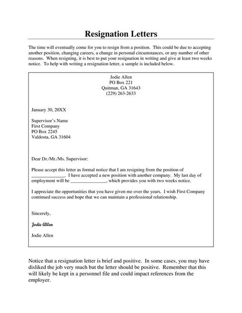 Below is a sample resignation letter template with the basic information that's necessary to include when resigning from any company. Sample Formal Resignation Letter - How to write a Formal Resignation Letter? Download this ...