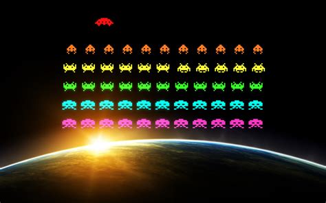 Pixel Art 8 Bit Space Invaders Retro Games Video Games Hd Wallpaper