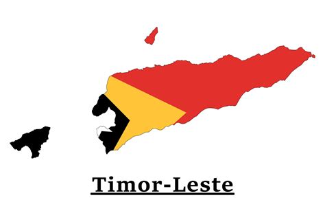 Timor Leste National Flag Map Design Illustration Of Timor Leste