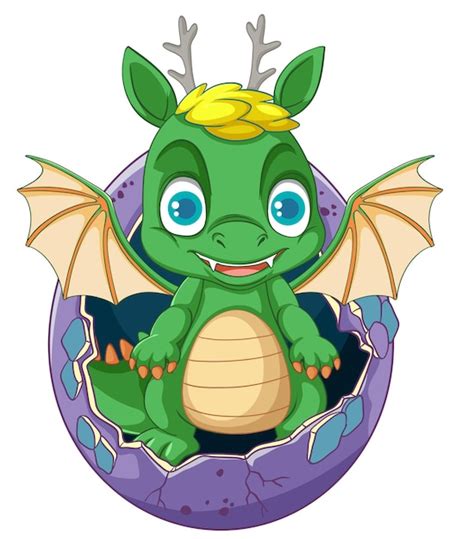 Feliz Dragón Verde De Dibujos Animados Sonriendo Vector Gratis