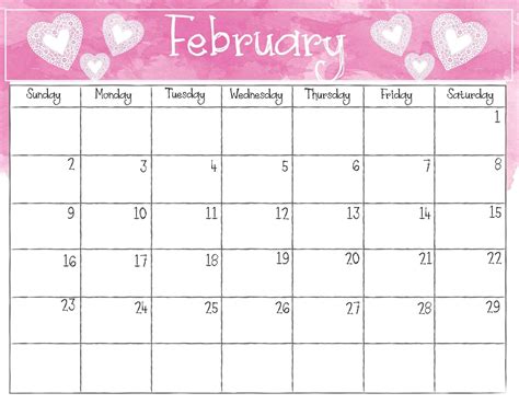 Calendar Month Of February Printable Calendar
