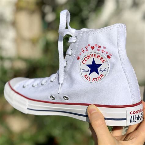 Custom Love Heart Chuck Taylor Converse Embroidered Etsy Uk