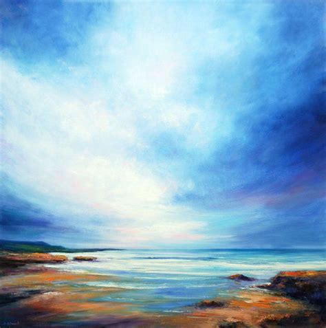 Cloudy Beach Large Seascape Painting 100x100 Cm 2018 Oil Painting