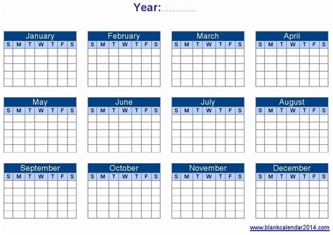 Printable Yearly Calendar Di 2020