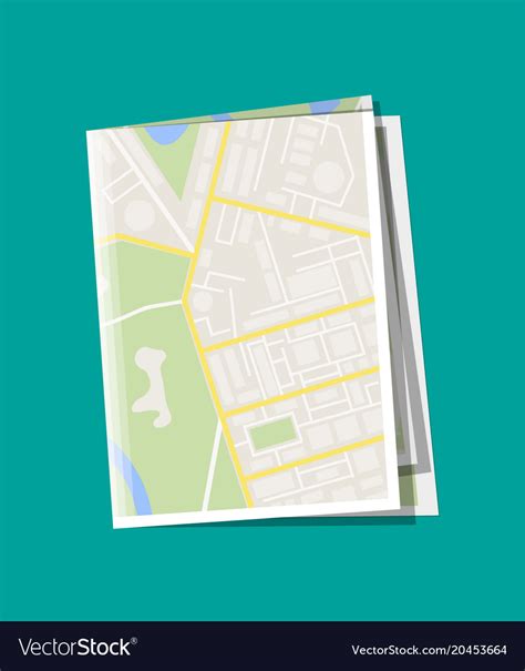 Folded Paper City Map Icon Royalty Free Vector Image