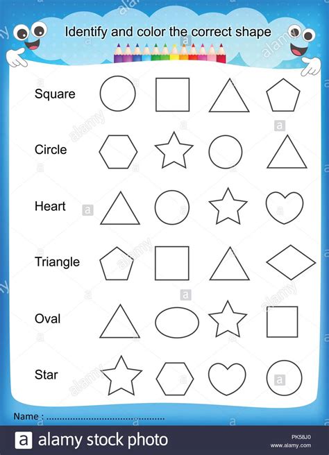 Which skills should be practiced? Identify and color the correct shape colorful printable ...