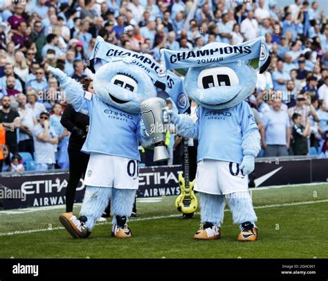 Manchester Citys Mascots During The Premier League Match At Etihad