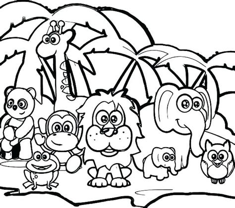Rainforest Animals Coloring Pages Sketch Coloring Page