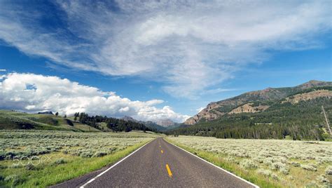 Open Road Mountain Background Journey Two Lane Blacktop Highway By
