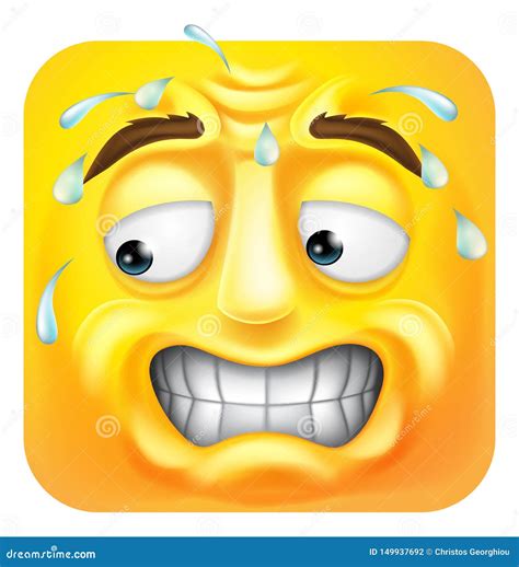 Sweating Worried Emoji Emoticon Icon Cartoon Stock Vector