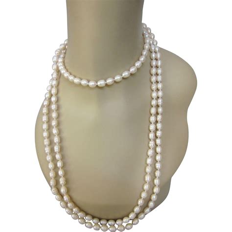 Luxurious Baroque Freshwater Pearl Hand Knotted Rope Necklace From Delmartwo On Ruby Lane