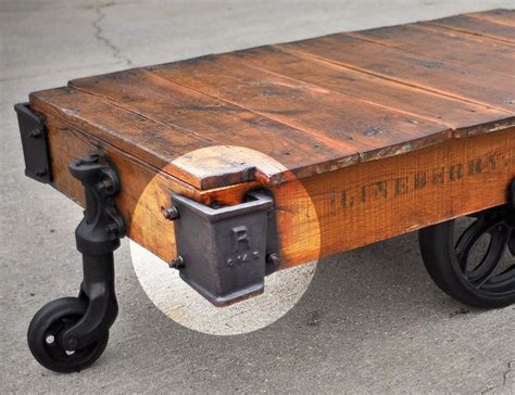 Factory cart coffee table vintage industrial cart railroad cart industrial table lineberry cart. et of 4 genuine antique Lineberry cart corner stake ...