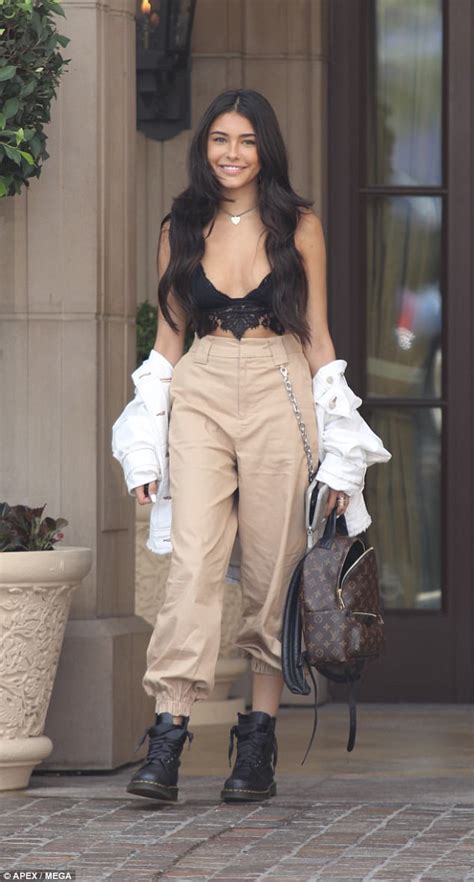 Madison Beer Flaunts Cleavage And Midriff In Lacy Crop Top Daily Mail