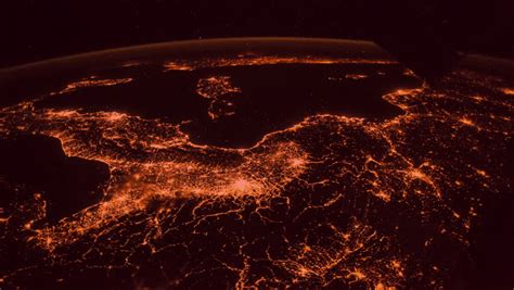 Planet Earth At Night Seen From The The International