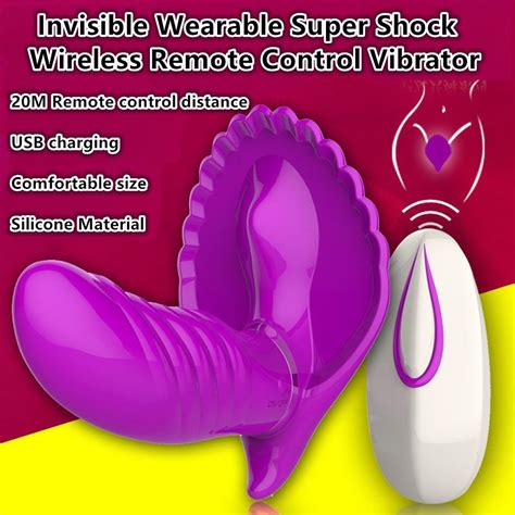 Female Invisible Wearable Butterfly Purple Shell Usb Charging Multispeed Waterproof Super