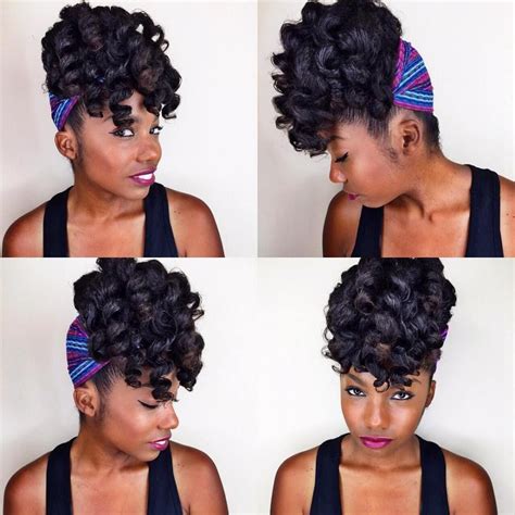 curly black updo with head scarf bobby pin hairstyles afro hairstyles black women hairstyles