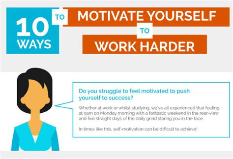 Here Are 10 Ways To Motivate Yourself To Work Harder Infographic