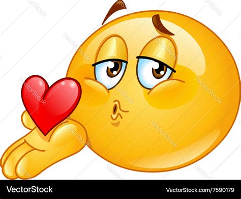 Blowing Kiss Male Emoticon Royalty Free Vector Image