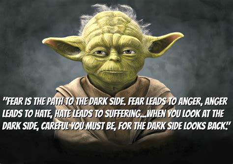 when you look at the dark side careful you must be for the dark side looks back ~ yoda