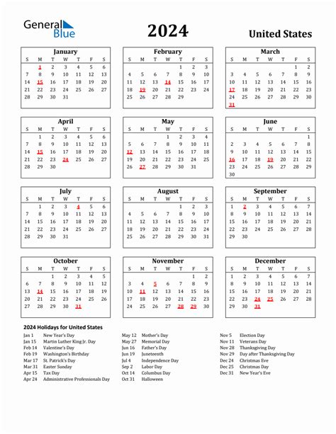 2024 Holiday Calendar Usa Federal Holidays Observed Haley Keriann