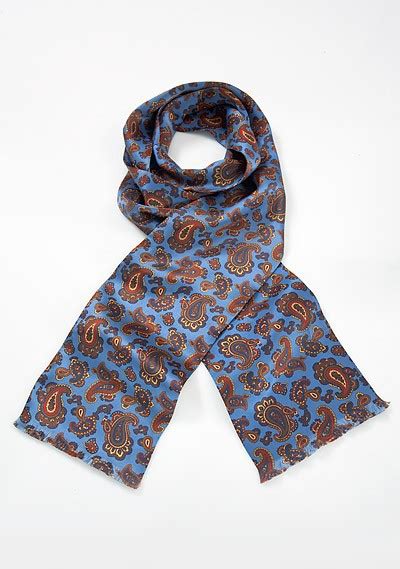 Luxury Paisley Scarf In Venetian Blue Bows N