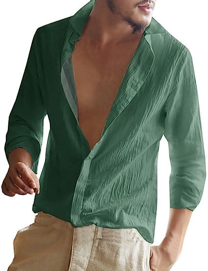 mens button up shirts long sleeve linen beach casual cotton summer lightweight tops at amazon