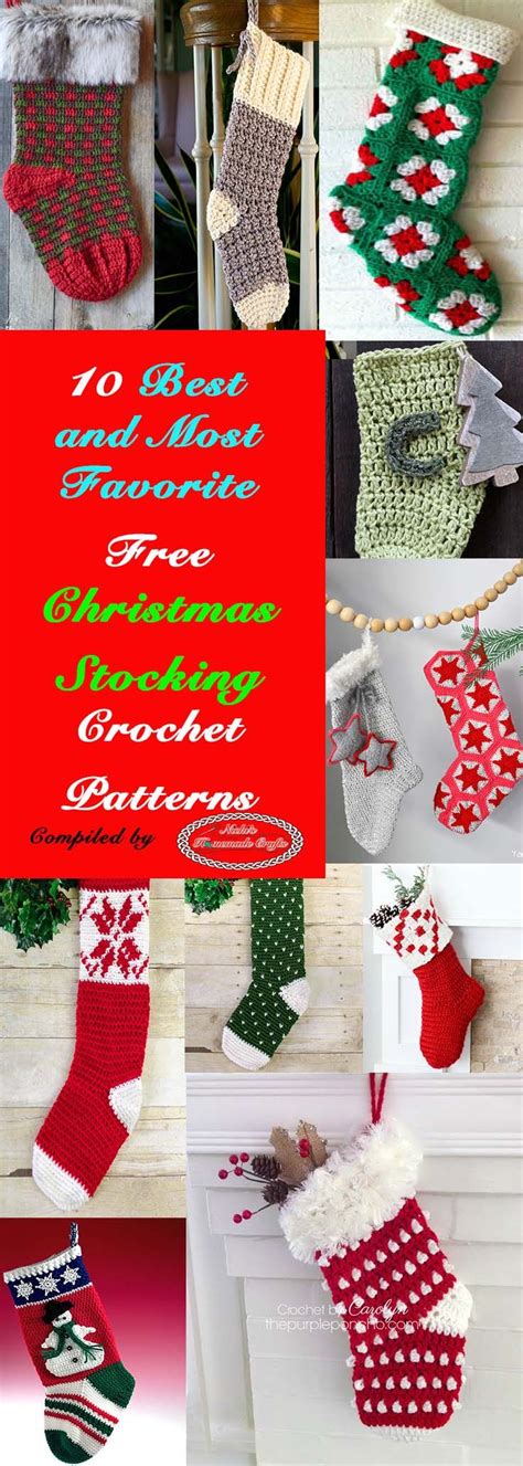 10 Festive Crochet Christmas Stocking Patterns Nickis Homemade