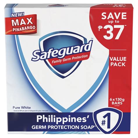 Safeguard Value Pack Pure White Bar Soap 6pid 125g Shopee Philippines